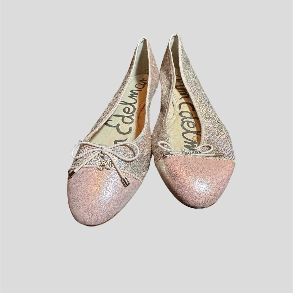 Sam edelman size 9 blush sequened flats